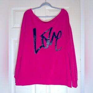Comfy “LOVE” Pink Sweetshirt plus size